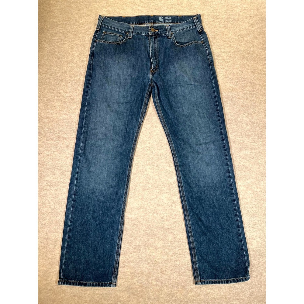 Carhartt‎ Straight Fit Authentic Jeans Mens 38x34 Blue Denim Cotton Casual Wear